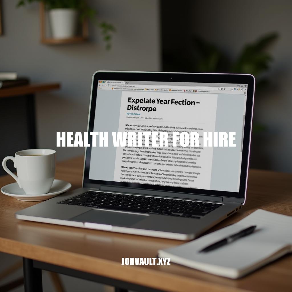 Expert Health Writer for Hire: Crafting Accurate & Engaging Content