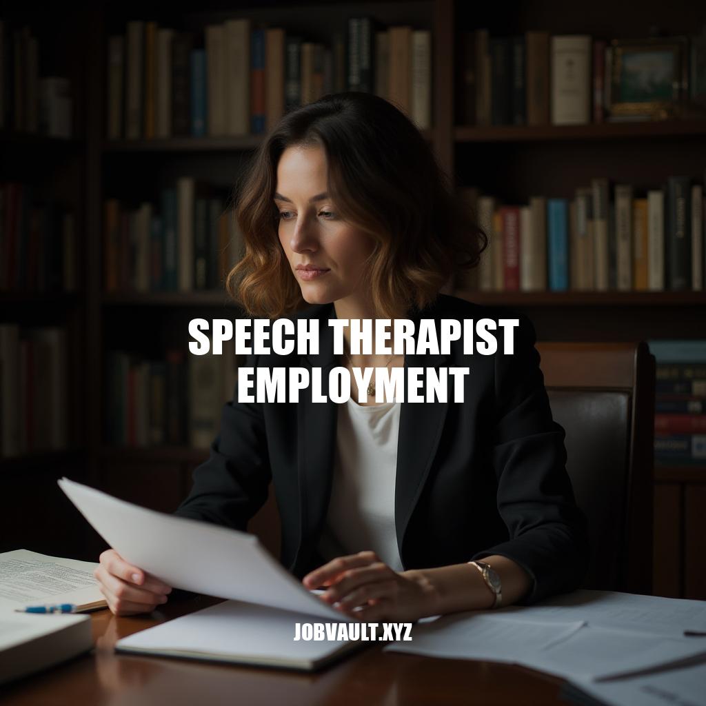 Speech Therapist Employment Opportunities: A Growing Field in Healthcare